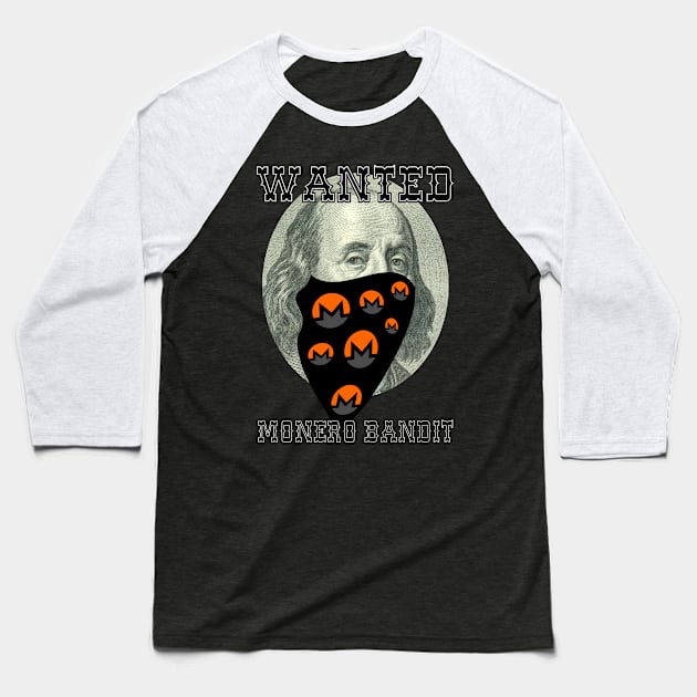 Monero Bandit Baseball T-Shirt by CryptoTextile